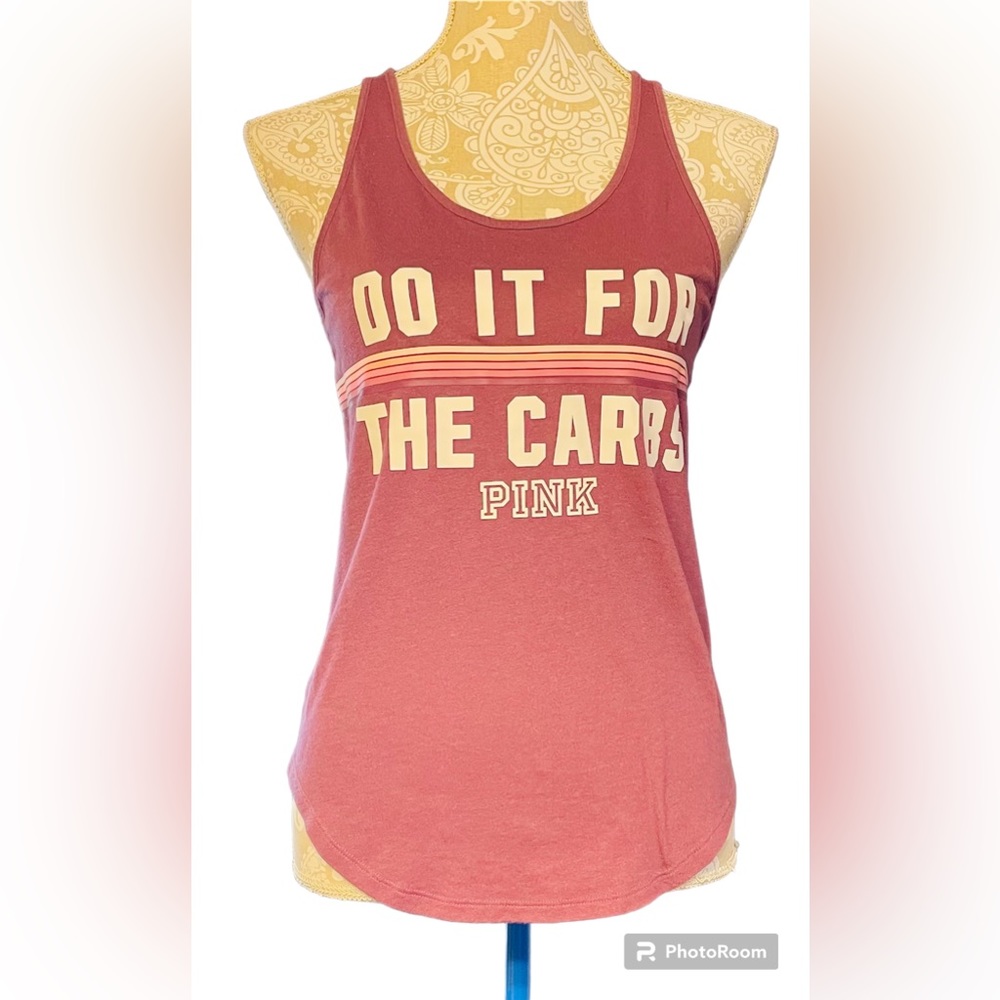 Victoria Secret Pink “Do It For The Carbs” Tank Top Size XS